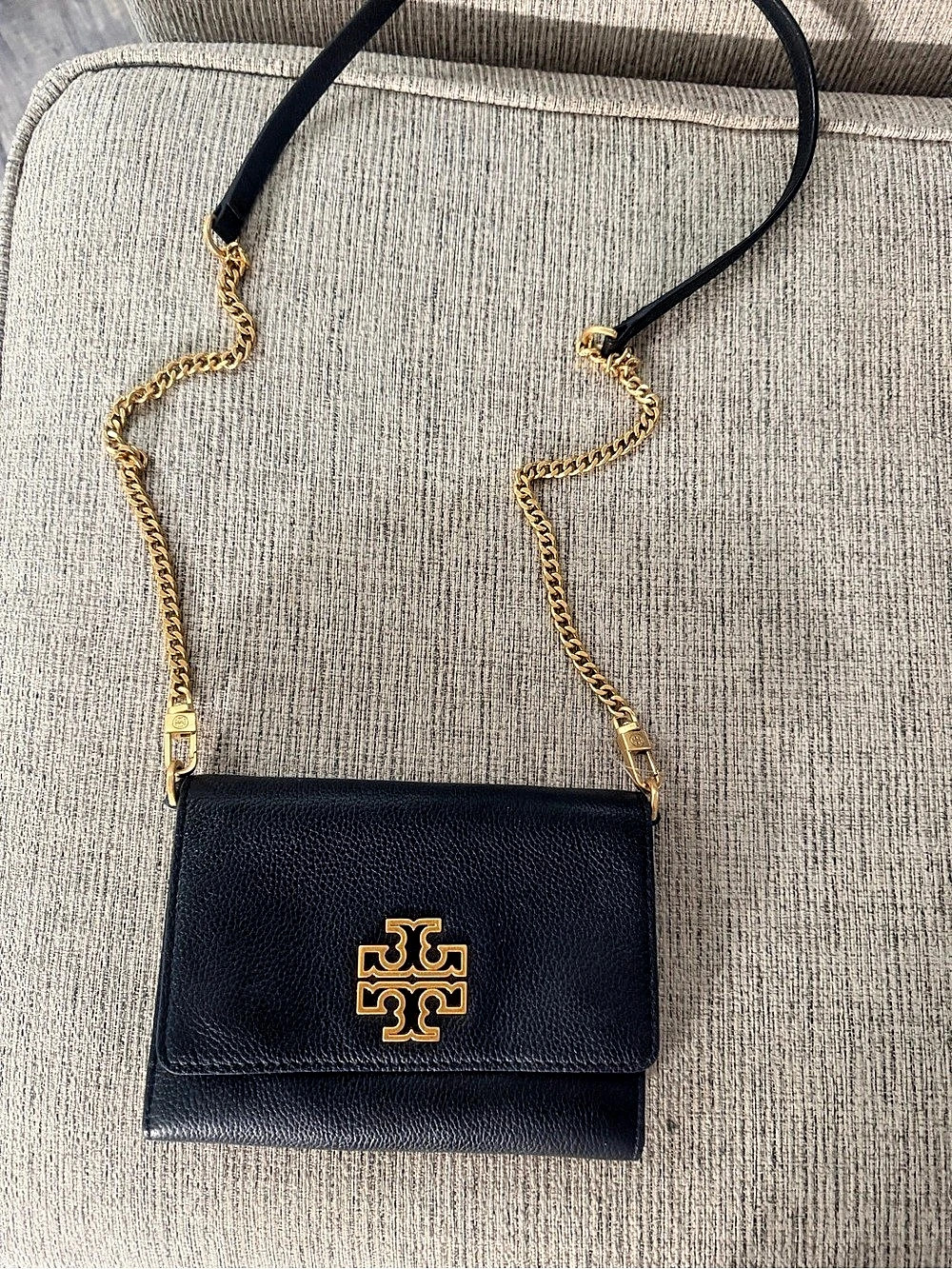 Tory Burch Miller Wallet Crossbody Black Chain Strap Bag